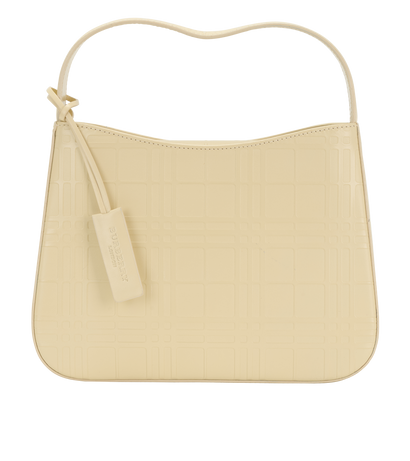 Embossed Check Mini Bag, &pound;195, Handbags, Beige, Leather, Front view